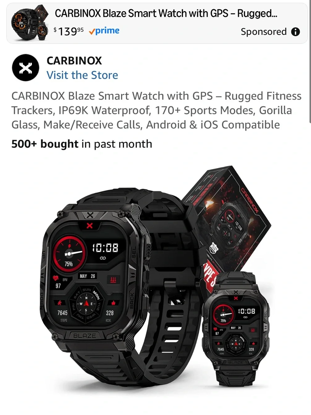 Carbinox Smart Watch